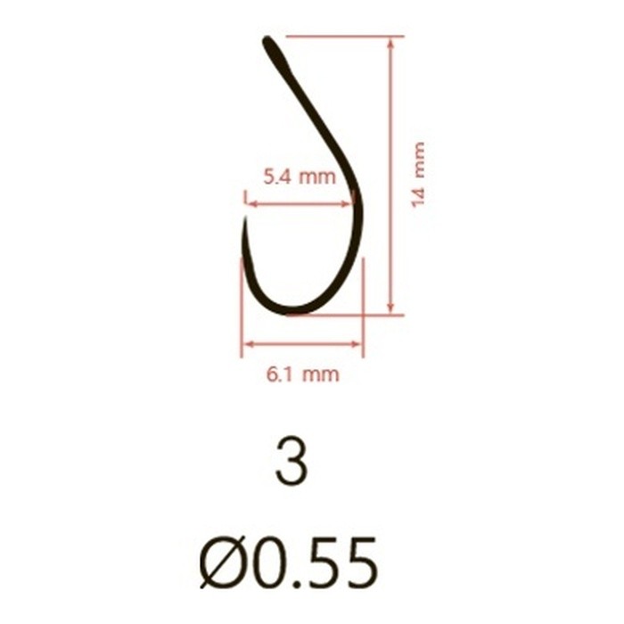 Крючок Одинарный Saikyo KH-10096 Barbless №3 10 шт BN   KH-10096BN3-10 — крупный план
	                                    2