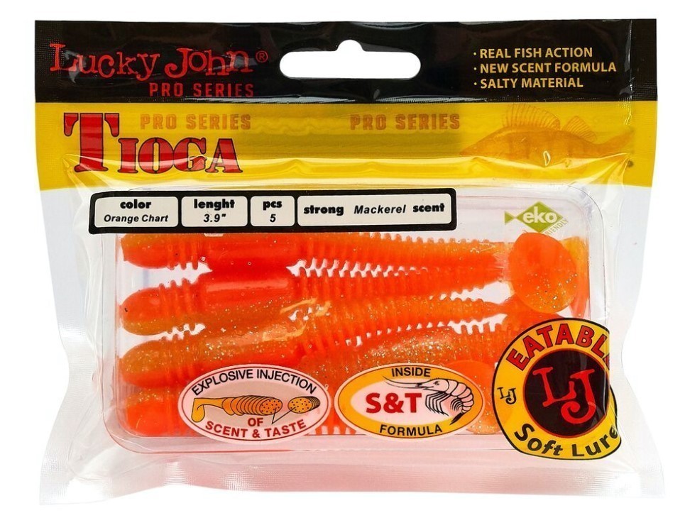 Силиконовая приманка Lucky John Tioga 3.9in 100 мм 5 шт T26 Pro Series  140104-T26 — крупный план
	                                    2