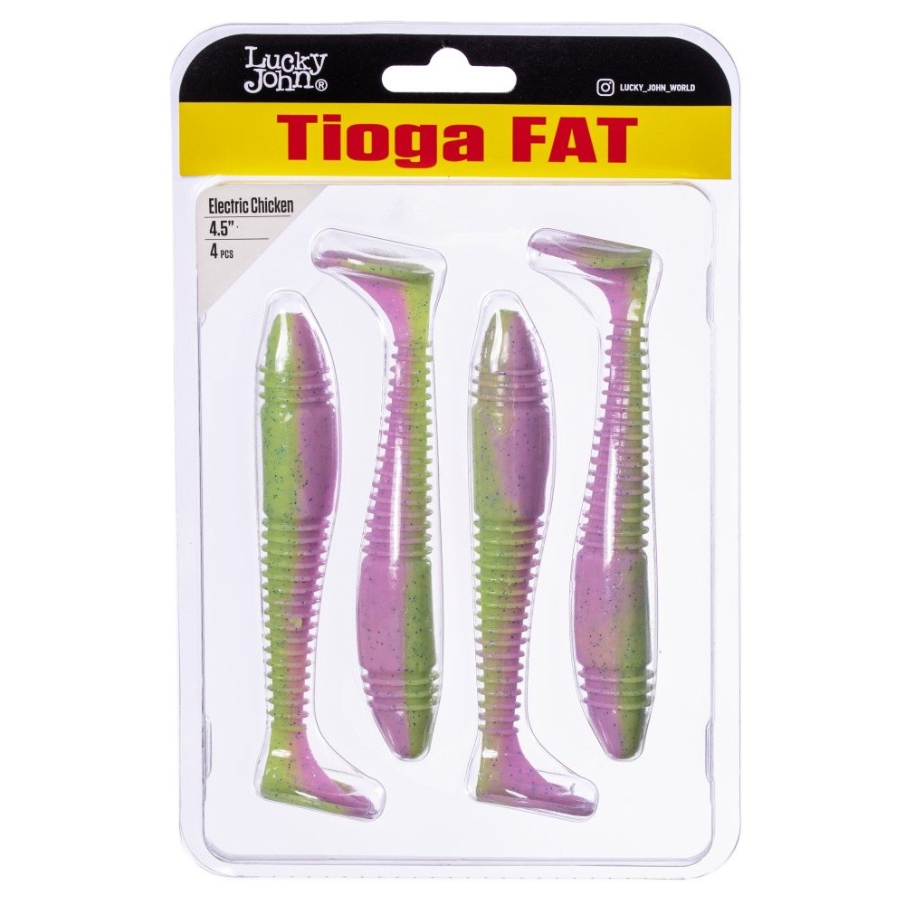 Силиконовая приманка Lucky John Tioga Fat 4.5in 114 мм 4 шт T92 Pro Series  140147-T92 — крупный план
	                                    2