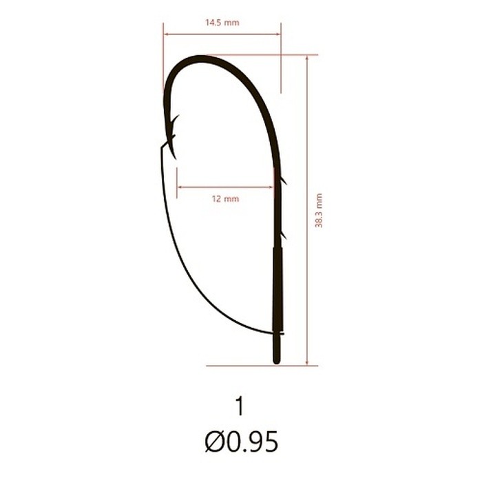Крючок Одинарный Saikyo KH-12001 №1 10 шт BN   KH-12001BN1-10 — крупный план
	                                    2