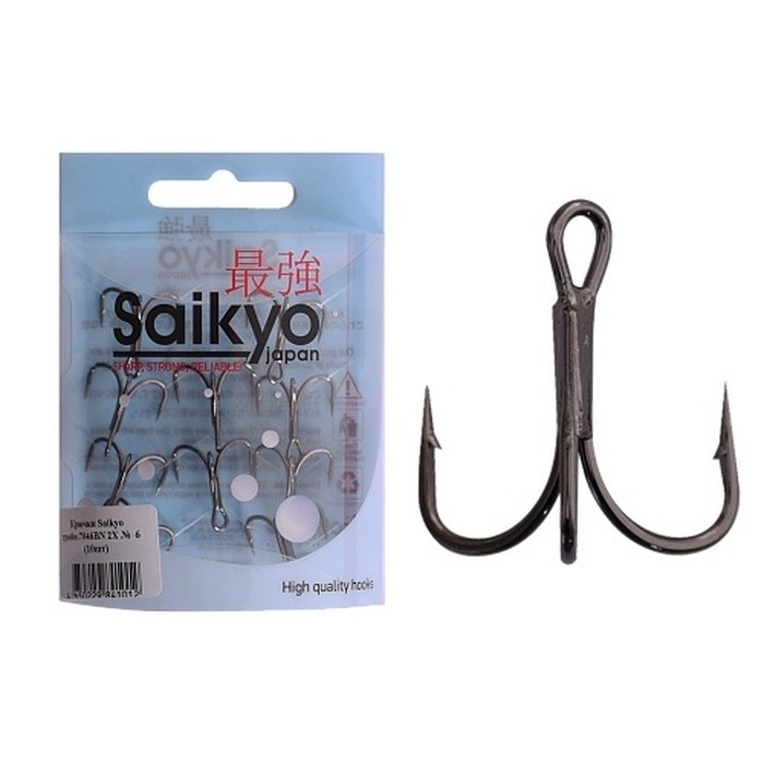 Крючок Тройной Saikyo 7046 2X №6 10 шт BN   SORCT7046-6BN10 — характеристики,  особенности конструкции