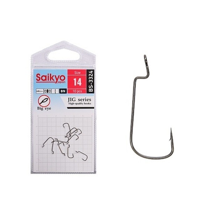 Крючок Офсетный Saikyo BS-3324 №14 10 шт BN   BS-3324BN14-10 — характеристики,  особенности конструкции