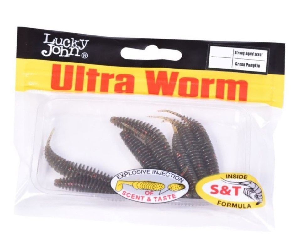 Силиконовая приманка Lucky John Trick Ultraworm 2.0in 51 мм 9 шт PA16 Pro Series  140193-PA16 — крупный план
	                                    2