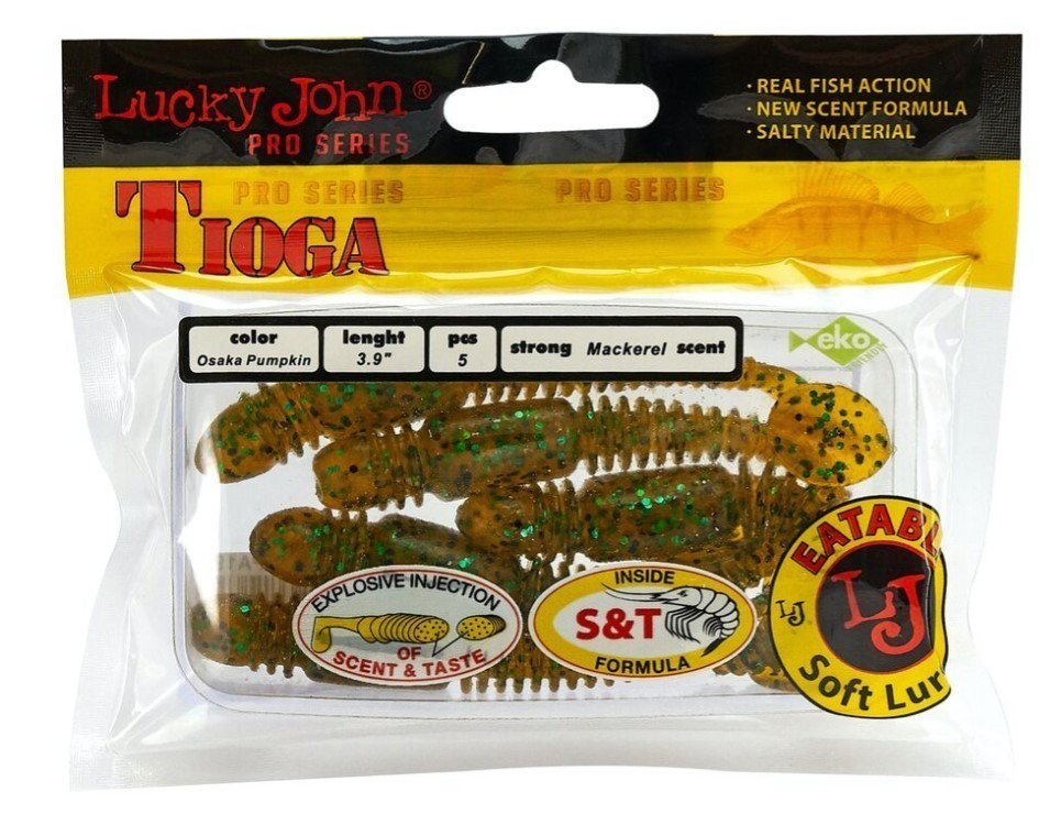 Силиконовая приманка Lucky John Tioga 3.9in 100 мм 5 шт PA19 Pro Series  140104-PA19 — крупный план
	                                    2