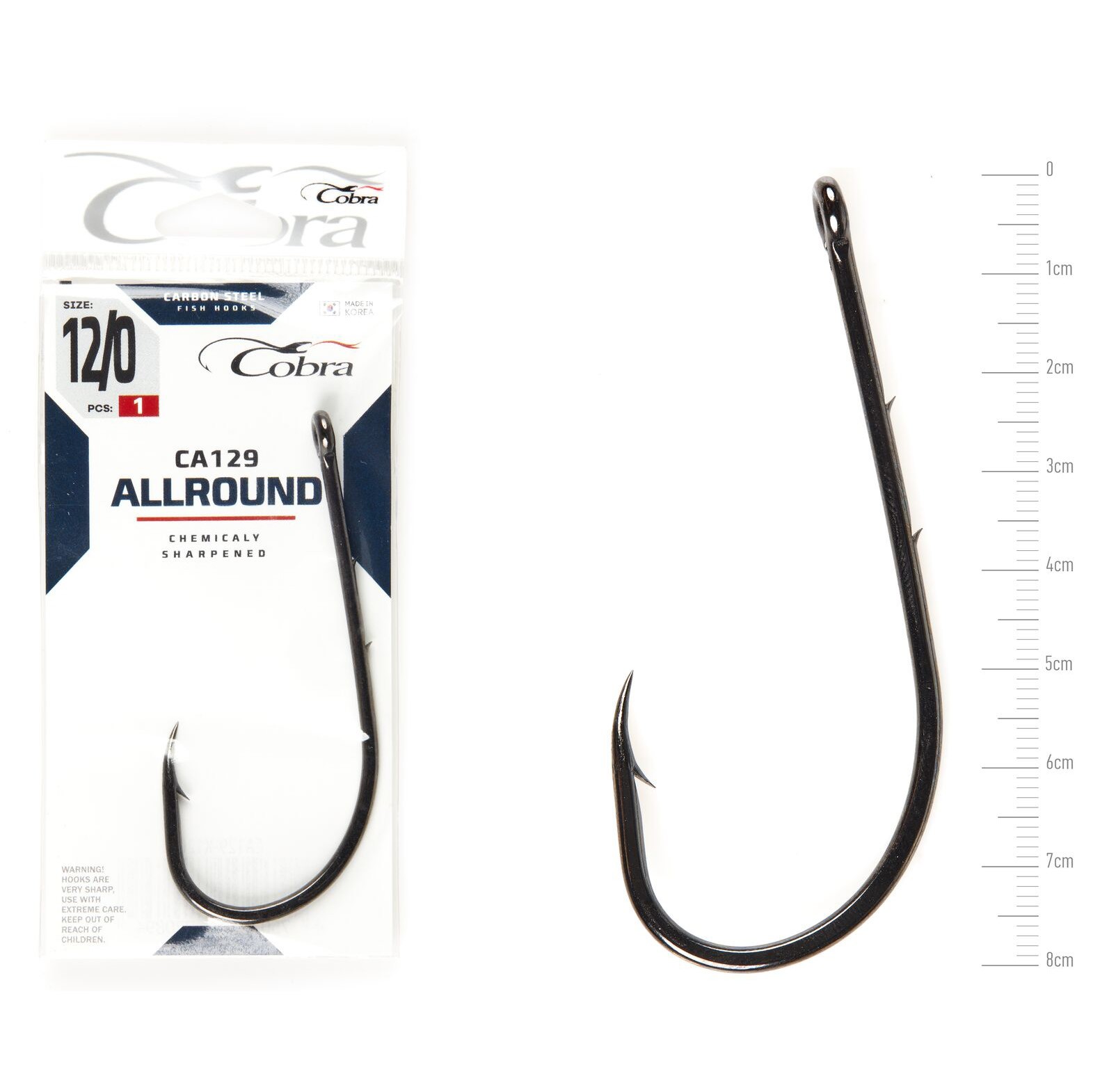 Крючок Одинарный Cobra Allround Baitholder CA129 №12/0 1 шт    CA129-K120 — крупный план
	                                    1