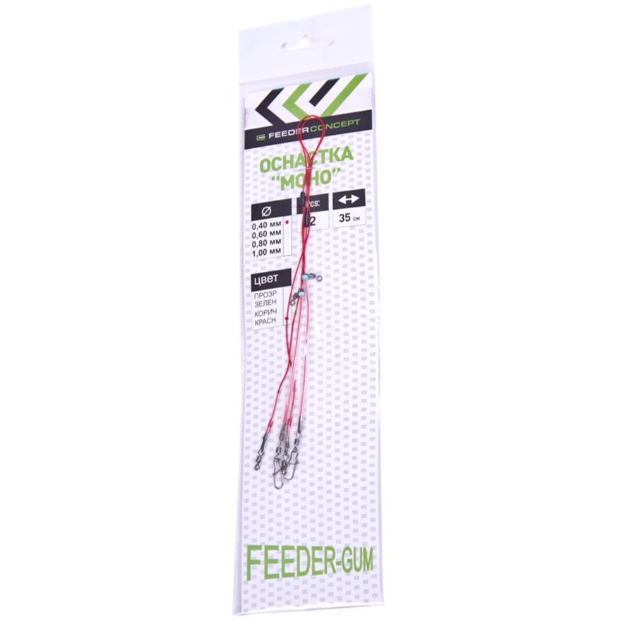 Монтаж Feeder Concept Feeder-Gum 2 шт Красная нить 40см 60г  FG-40-060 — характеристики,
	                                    особенности конструкции