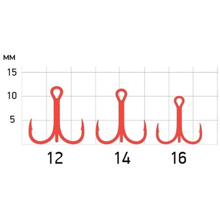 Крючок Тройной Saikyo 6063 1X-CP №16 50 шт R   6063-1X-CP-16-50 — крупный план
	                                    1
