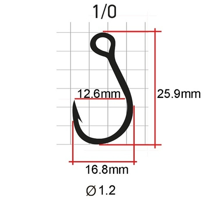 Крючок Одинарный Saikyo SS075 In-line Eye №1/0 6 шт BN   SS075-BN1/0-6 — крупный план
	                                    2