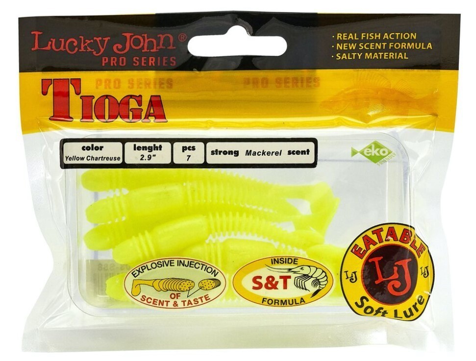 Силиконовая приманка Lucky John Tioga 2.9in 75 мм 7 шт S88 Pro Series  140103-S88 — крупный план
	                                    2