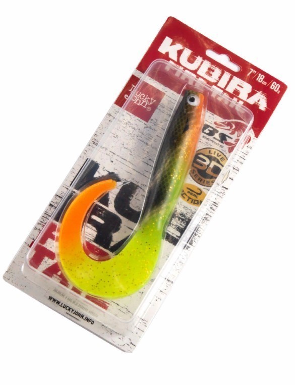 Силиконовая приманка Lucky John Kubira Fire Tail 7.0in 180 мм 1 шт PG41 3D BBS Series  140436-PG41 — крупный план
	                                    2