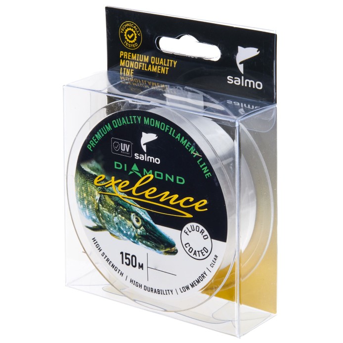 Леска монофильная Salmo Diamond Exelence Fluoro Coated 150 м 0,28 мм Clear   4034-028 — характеристики,
	                                    особенности конструкции