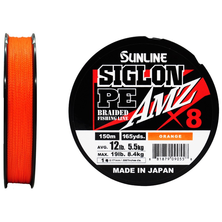 Плетеный шнур Sunline Siglon PE X8 AMZ 150 м  PE # 1 Orange 0,171 мм — характеристики,
	                                    особенности конструкции