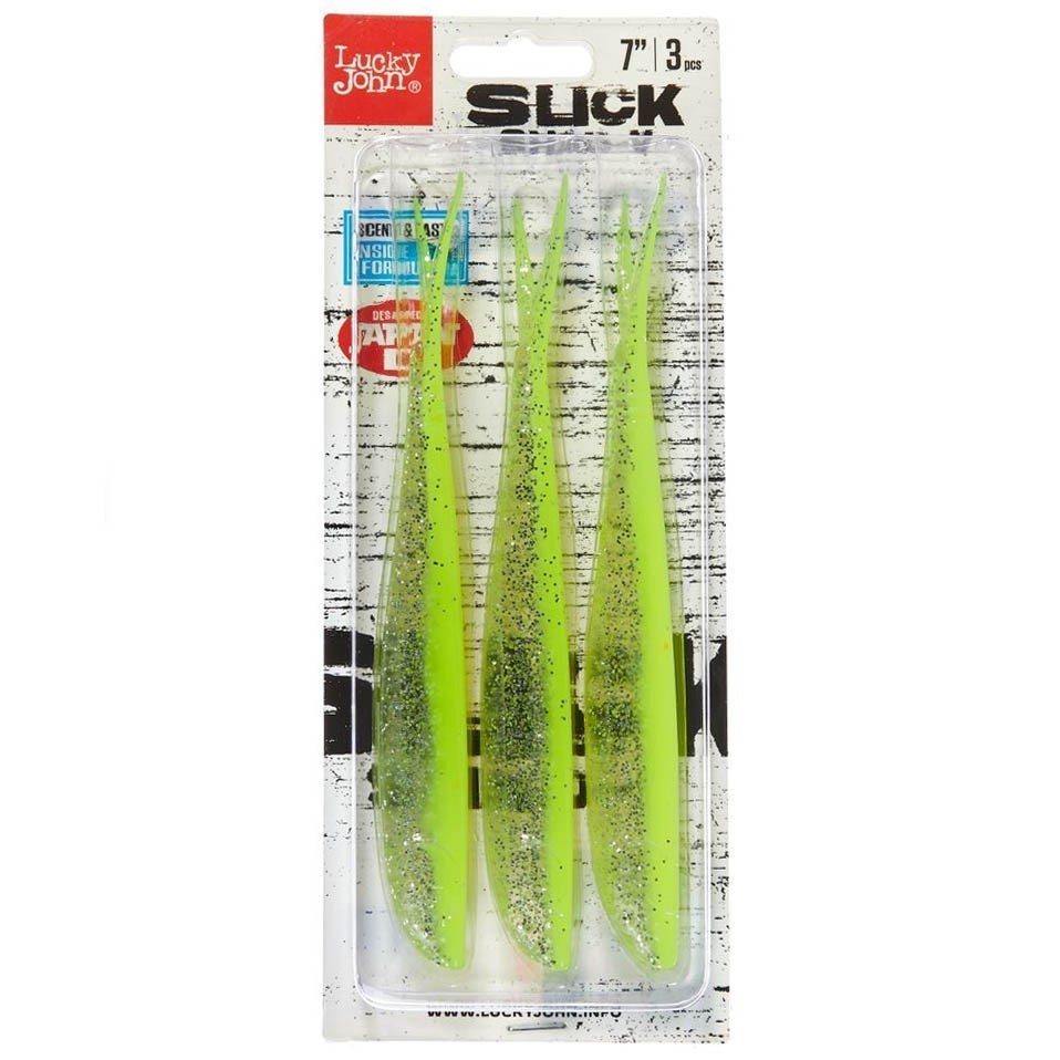 Силиконовая приманка Lucky John Slick Shad-V 7.0in 178 мм 3 шт 008 3D Series  140424-008 — крупный план
	                                    2