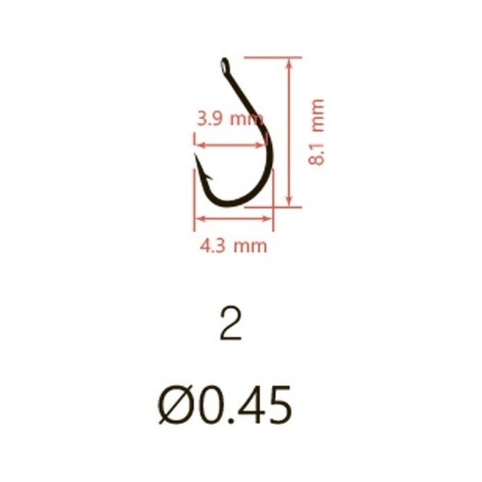 Крючок Одинарный Saikyo KH-10008 Idumezina №2 10 шт BN   KH-10008BN2-10 — крупный план
	                                    1