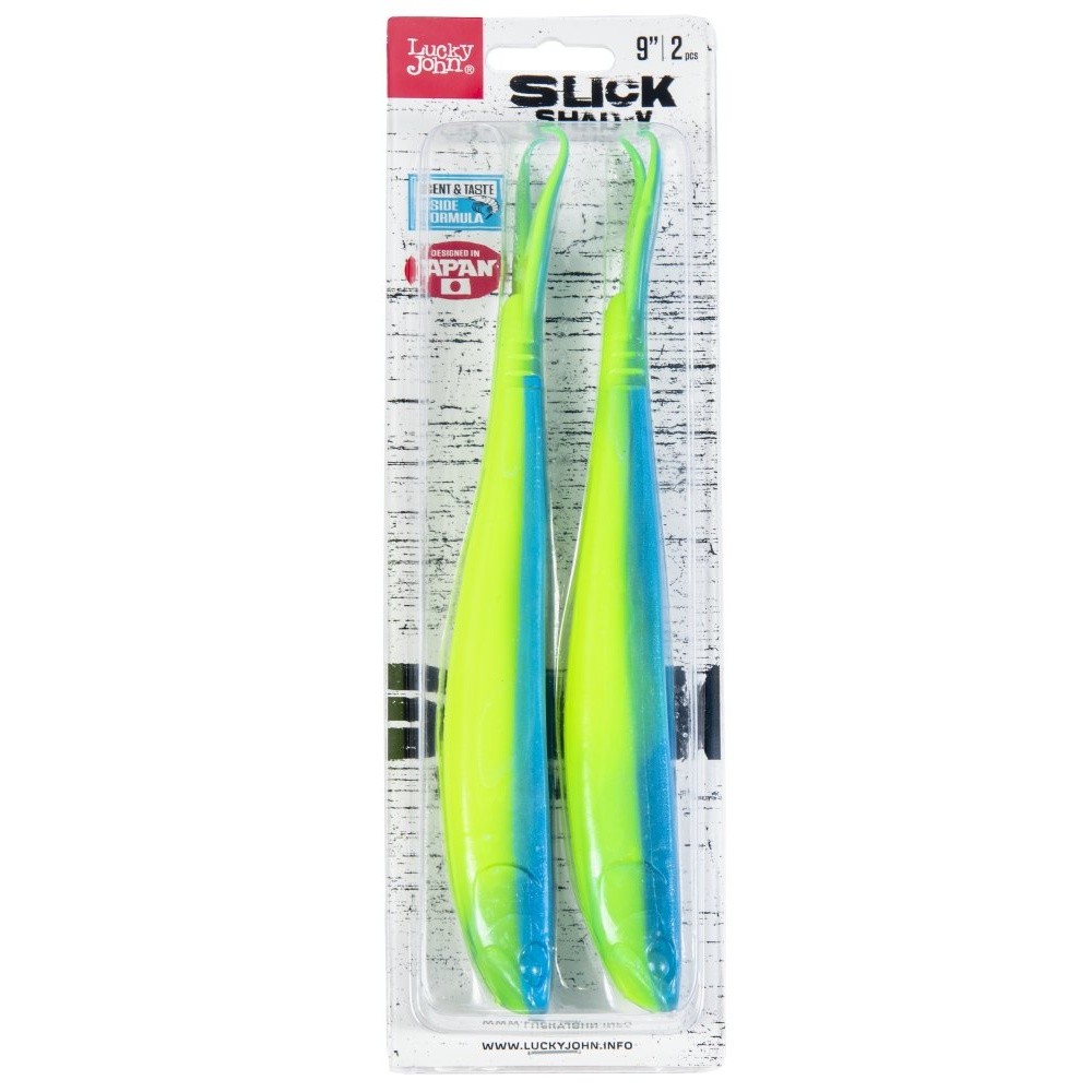 Силиконовая приманка Lucky John Slick Shad-V 9.0in 229 мм 2 шт T57 3D Series  140425-T57 — крупный план
	                                    2