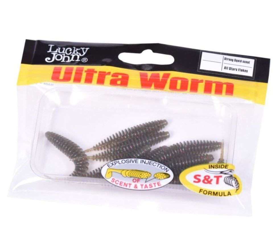 Силиконовая приманка Lucky John Trick Ultraworm 2.0in 51 мм 9 шт S21 Pro Series  140193-S21 — крупный план
	                                    2