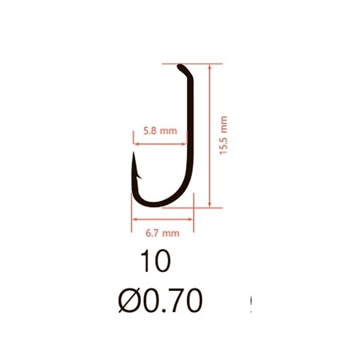Крючок Одинарный Saikyo KH-72480 SFW Wet BR №10 20 шт BR   72480SFWBR10-20 — крупный план
	                                    1