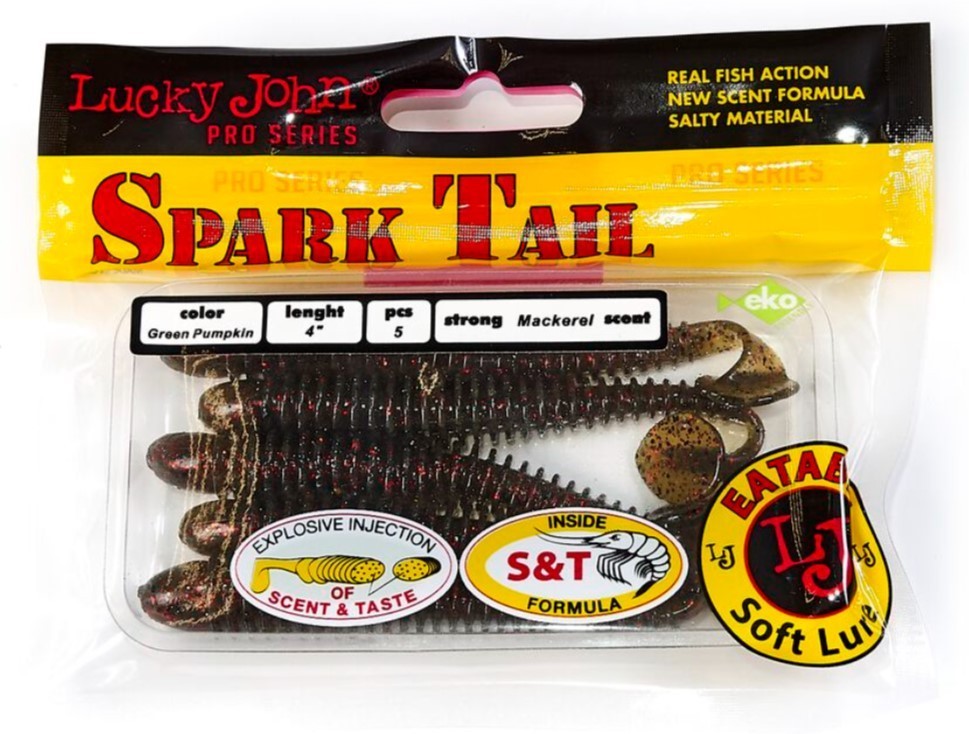 Силиконовая приманка Lucky John Spark Tail 4.0in 101 мм 5 шт PA03 Pro Series  140168-PA03 — крупный план
	                                    2