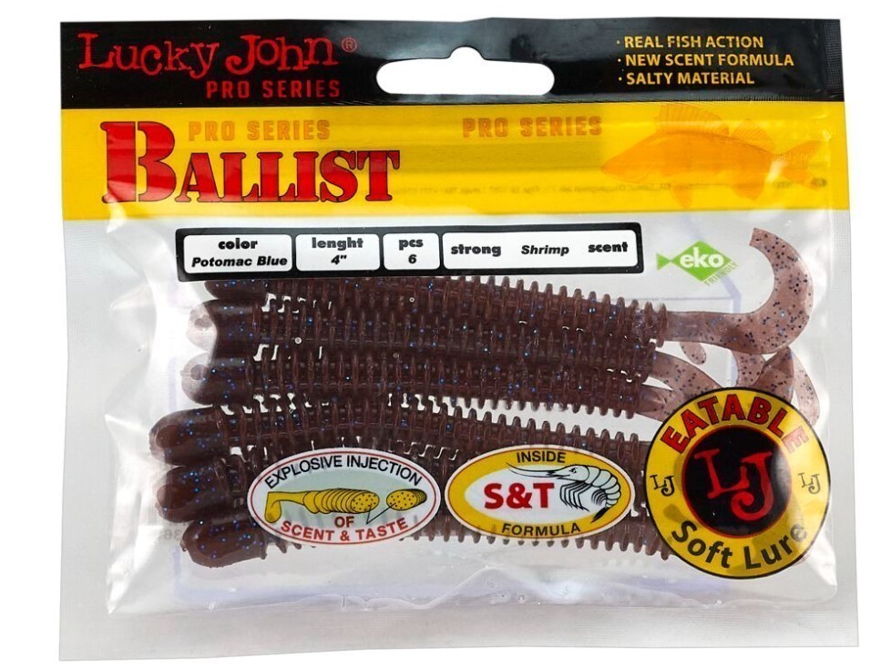 Силиконовая приманка Lucky John Ballist 4.0in 102 мм 6 шт S19 Pro Series  140129-S19 — крупный план
	                                    2