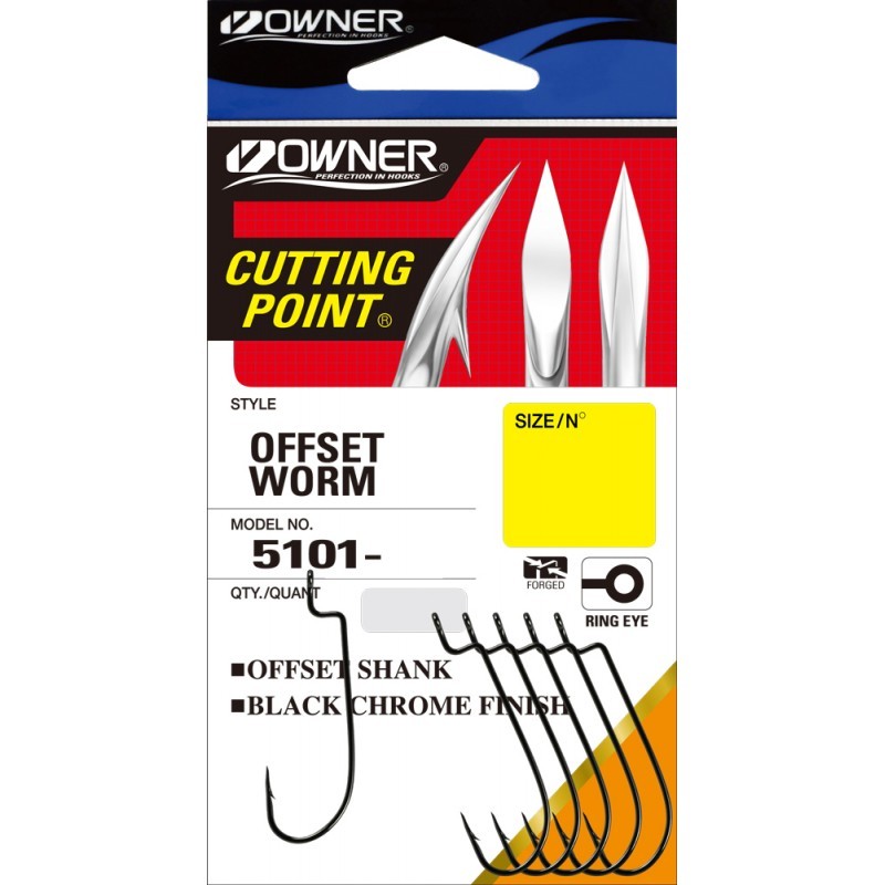 Крючок Офсетный Owner Offset Shank №1 6 шт BC   5101-101 — крупный план
	                                    1