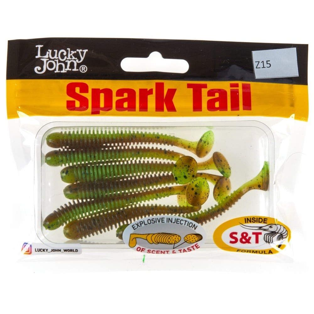 Силиконовая приманка Lucky John Spark Tail 3.0in 76 мм 7 шт Z15 Pro Series  140167-Z15 — крупный план
	                                    2