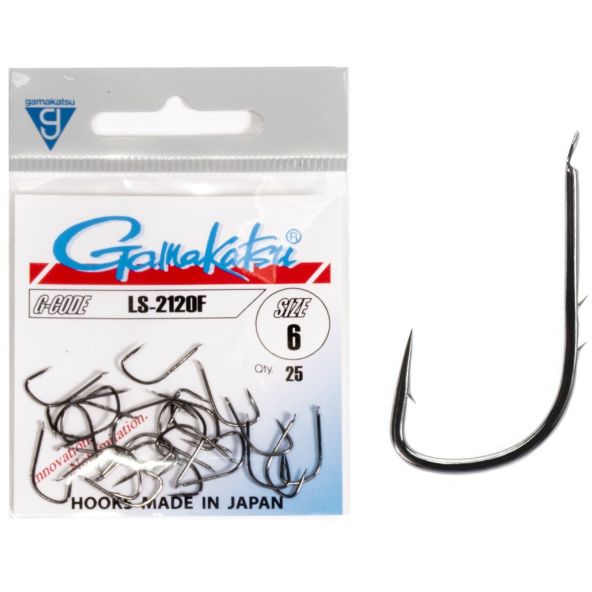 Крючок Одинарный Gamakatsu LS-2120F Hooks Black №6 25 шт    146709-006 — характеристики,
	                                    особенности конструкции
