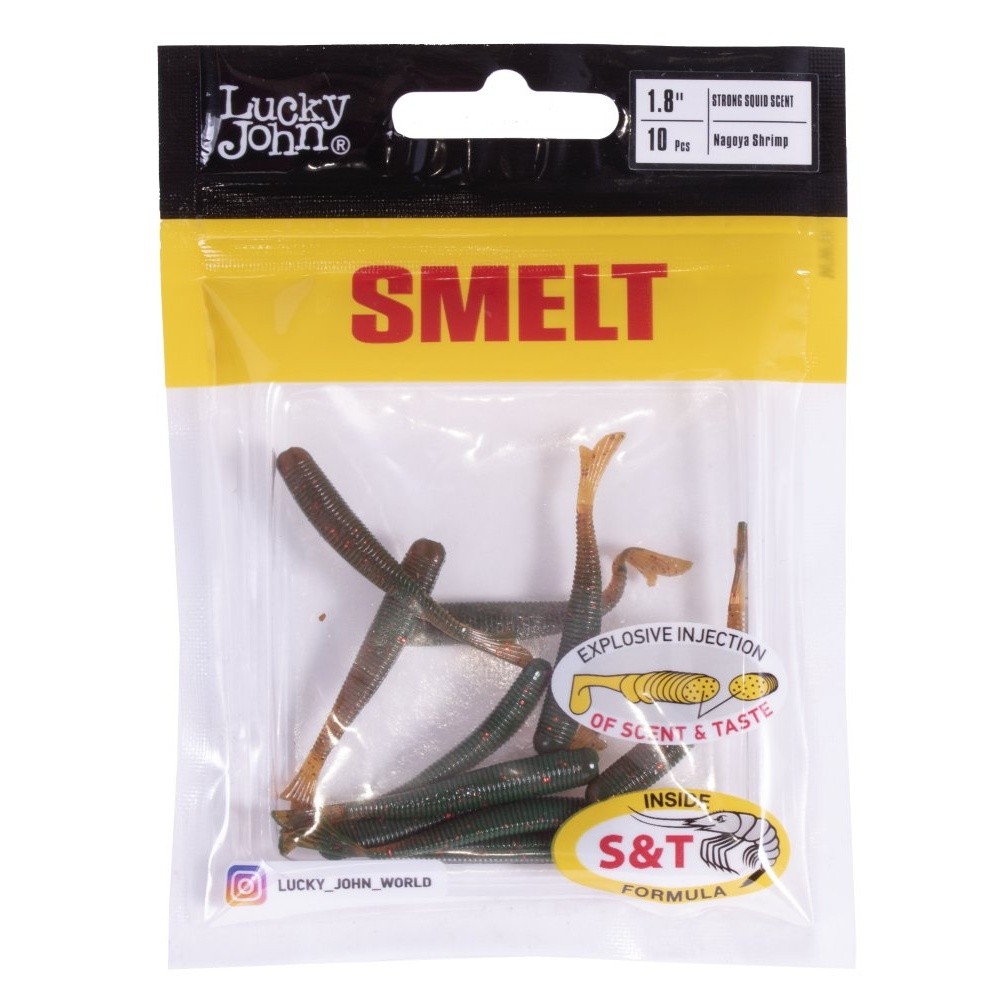 Силиконовая приманка Lucky John Smelt 1.8in 46 мм 10 шт 085 Pro Series  140226-085 — крупный план
	                                    2