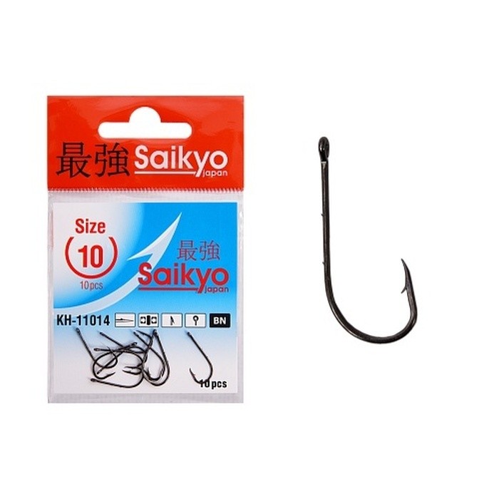 Крючок Одинарный Saikyo KH-11014 Bait Holder №10 10 шт BN   KH-11014BN10-10 — характеристики,  особенности конструкции