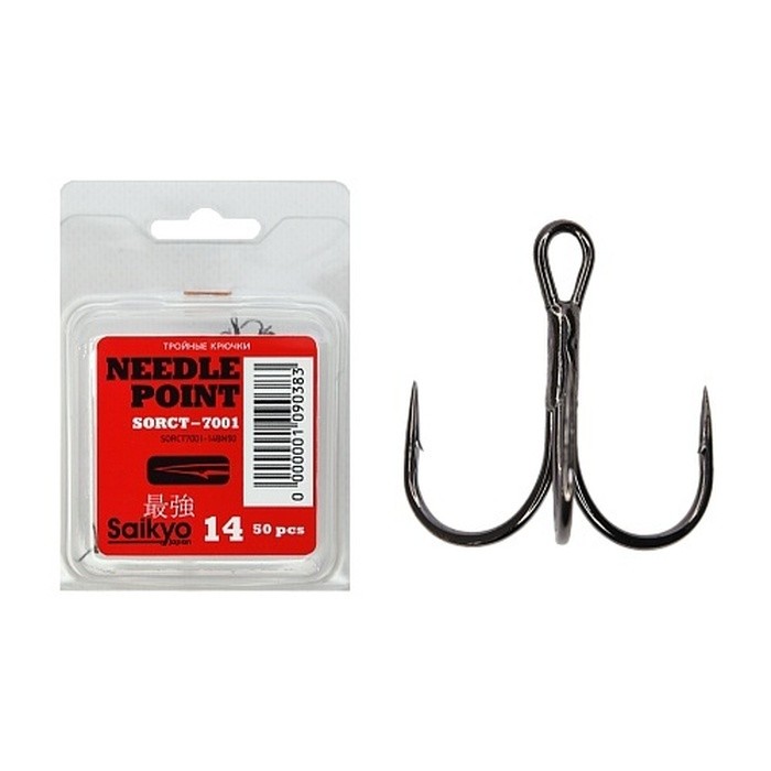Крючок Тройной Saikyo 7001 №14 50 шт BN   SORCT7001-14BN50 — характеристики,  особенности конструкции