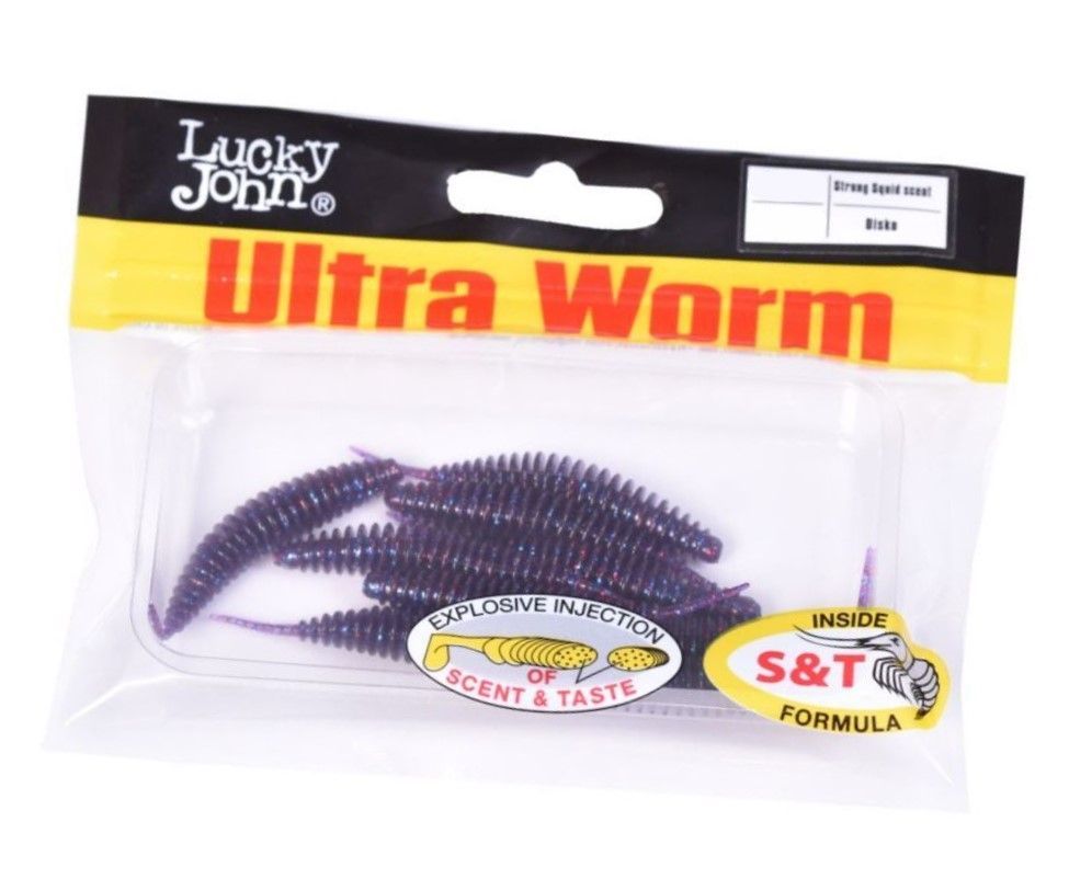 Силиконовая приманка Lucky John Trick Ultraworm 2.0in 51 мм 9 шт S63 Pro Series  140193-S63 — крупный план
	                                    2