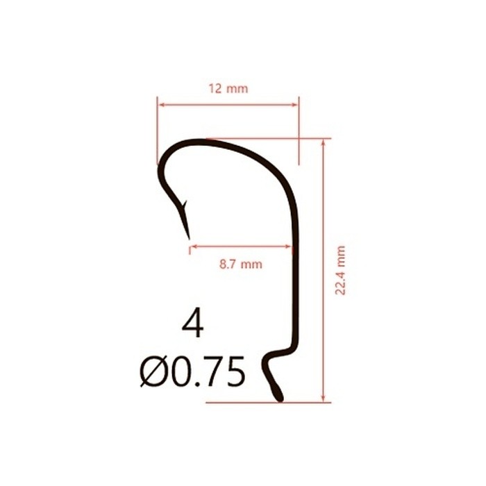 Крючок Офсетный Saikyo BS-3312 №4 10 шт BN   BS-3312BN4-10 — крупный план
	                                    2