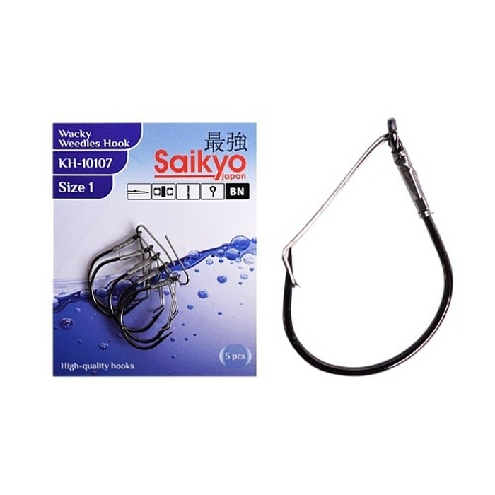 Крючок Одинарный Saikyo KH-10107 №1 10 шт BN   KH-10107BN1-5 — характеристики,  особенности конструкции