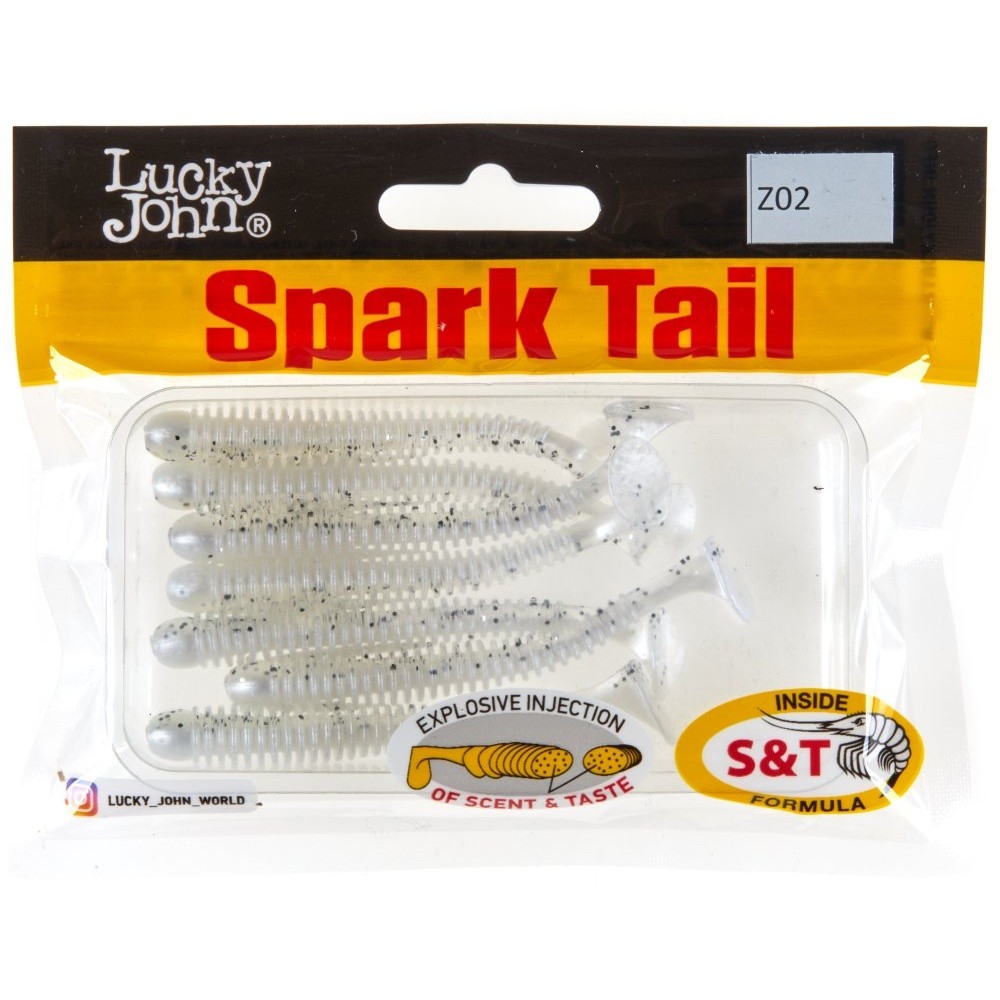 Силиконовая приманка Lucky John Spark Tail 3.0in 76 мм 7 шт Z02 Pro Series  140167-Z02 — крупный план
	                                    2