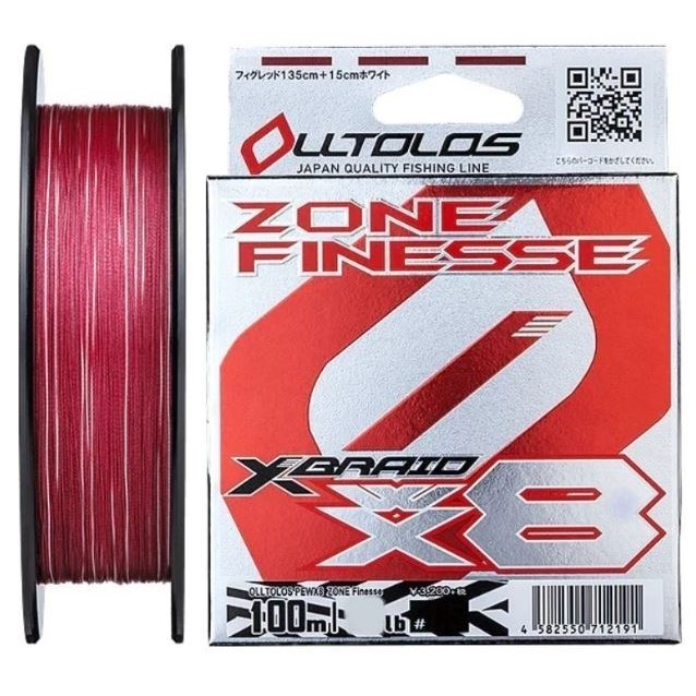Плетеный шнур YGK X-Braid Olltlos PE WX8 Zone Finesse 100 м  PE # 0,8  0,153 мм — характеристики,
	                                    особенности конструкции