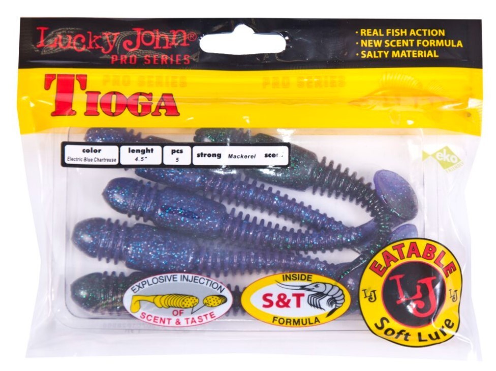 Силиконовая приманка Lucky John Tioga 4.5in 114 мм 5 шт T52 Pro Series  140185-T52 — крупный план
	                                    2