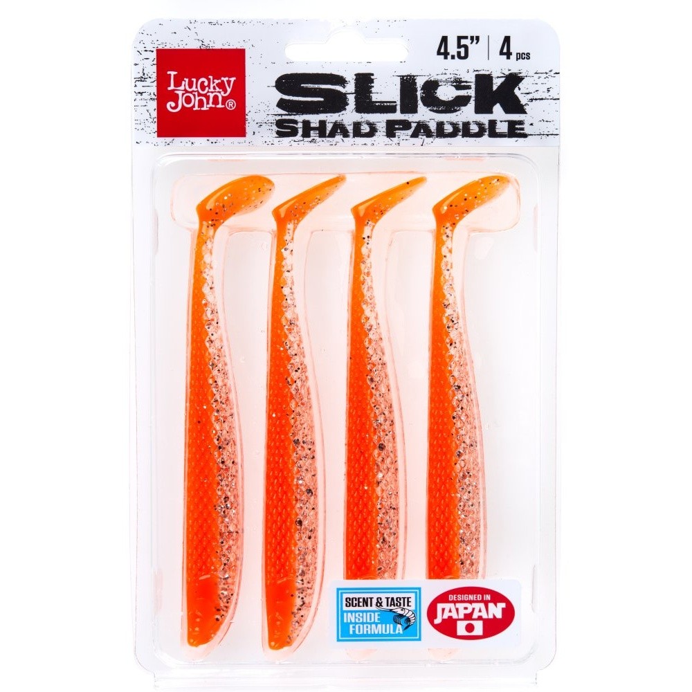 Силиконовая приманка Lucky John Slick Shad Paddle 4.5in 114 мм 4 шт PG32 3D Series  140441-PG32 — крупный план
	                                    2