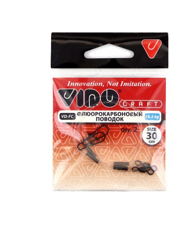 Поводок Vido Craft Флюрокарбоновый 30 см 16,5 кг  0,6 мм  2 шт — характеристики,
	                                    особенности конструкции