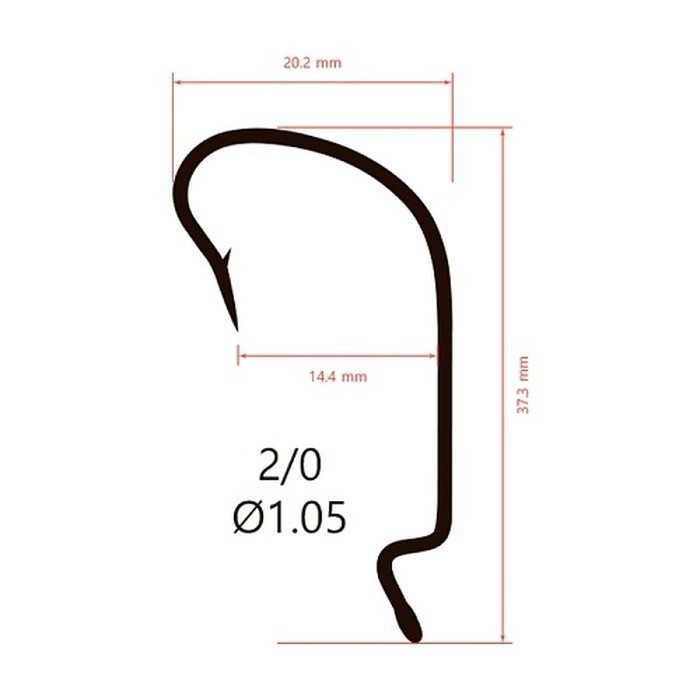 Крючок Офсетный Saikyo BS-2312 №2/0 10 шт BN   BS-2312BN2/0-10 — крупный план
	                                    2