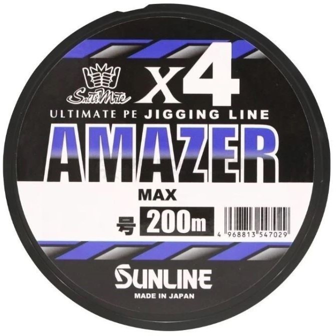 Плетеный шнур Sunline Amazer X4 200 м  PE # 0,8  0,128 мм — характеристики,  особенности конструкции