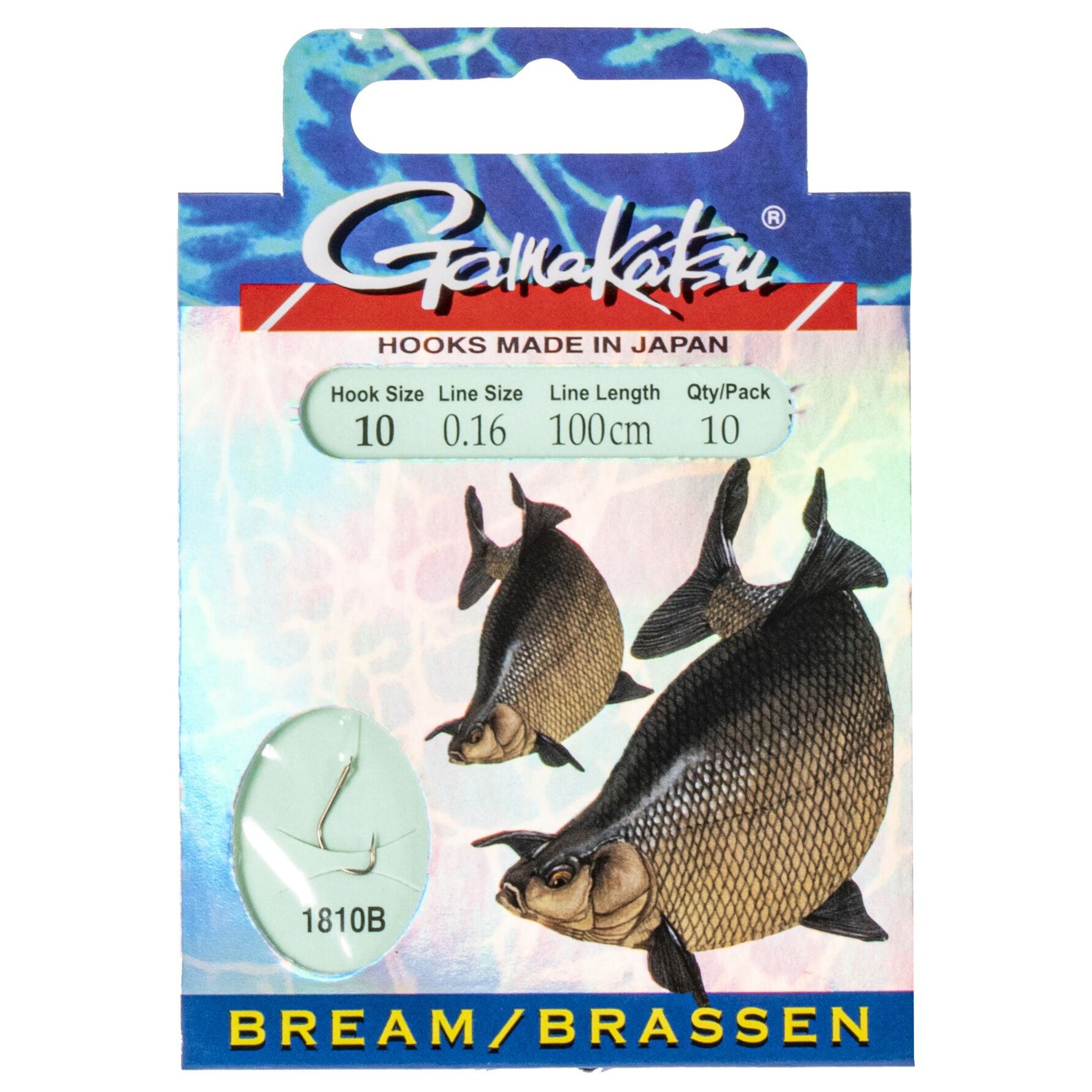 Поводок Gamakatsu Booklet BR. Feeder 1810B 100 см  0,16 мм  10 шт №10  140148-010-016 — характеристики,
	                                    особенности конструкции