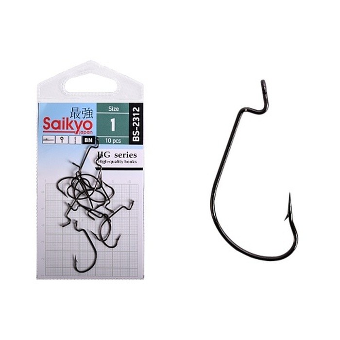 Крючок Офсетный Saikyo BS-2312 №1 10 шт BN   BS-2312BN1-10 — характеристики,  особенности конструкции