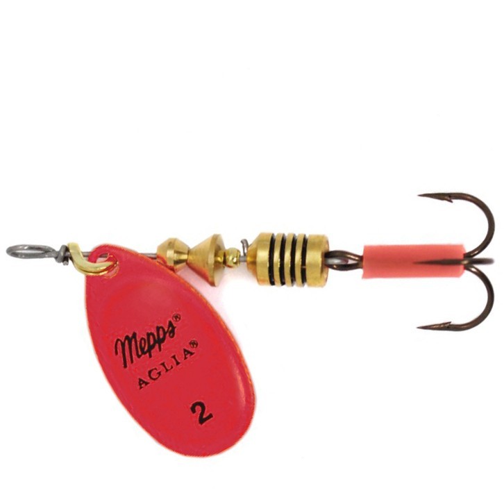 Вращающаяся Блесна Mepps Aglia Fluo №2 4,5 гр Rouge   af-2-r — характеристики,
	                                    особенности конструкции