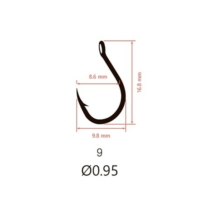 Крючок Одинарный Saikyo KH-10085 Special Feeder №9 10 шт BN   KH-10085BN9-10 — крупный план
	                                    2