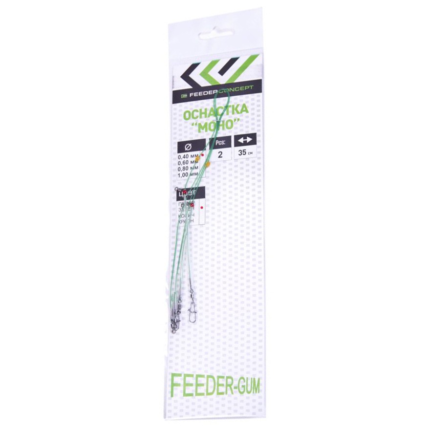 Фидергам Feeder Concept Feeder-Gum 2 шт Зеленая нить 40см 60г  FG-40-060GN — характеристики,
	                                    особенности конструкции