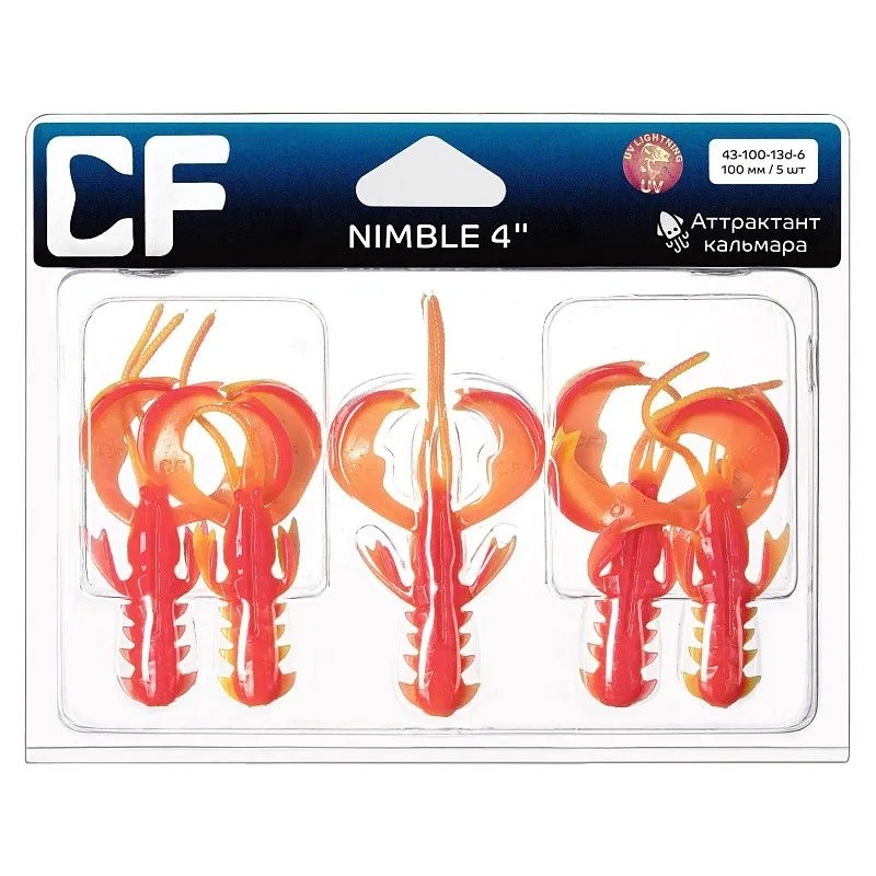 Силиконовая приманка CF Company Nimble 4 100 мм 5 шт 13d   43-100-13d-6-V — крупный план
	                                    1