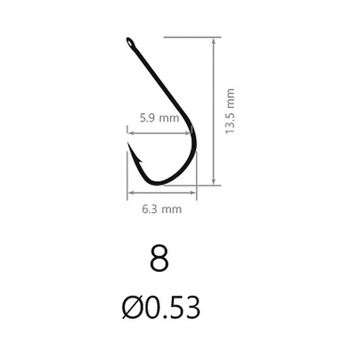 Крючок Одинарный Saikyo KH-10006 Sode Ring №8 10 шт BN   KH-10006BN8-10 — крупный план
	                                    2