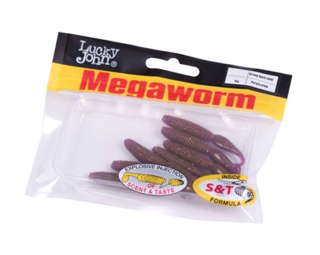 Силиконовая приманка Lucky John MegaWorm 4.0in 101 мм 5 шт S13 Pro Series  140191-S13 — крупный план
	                                    2