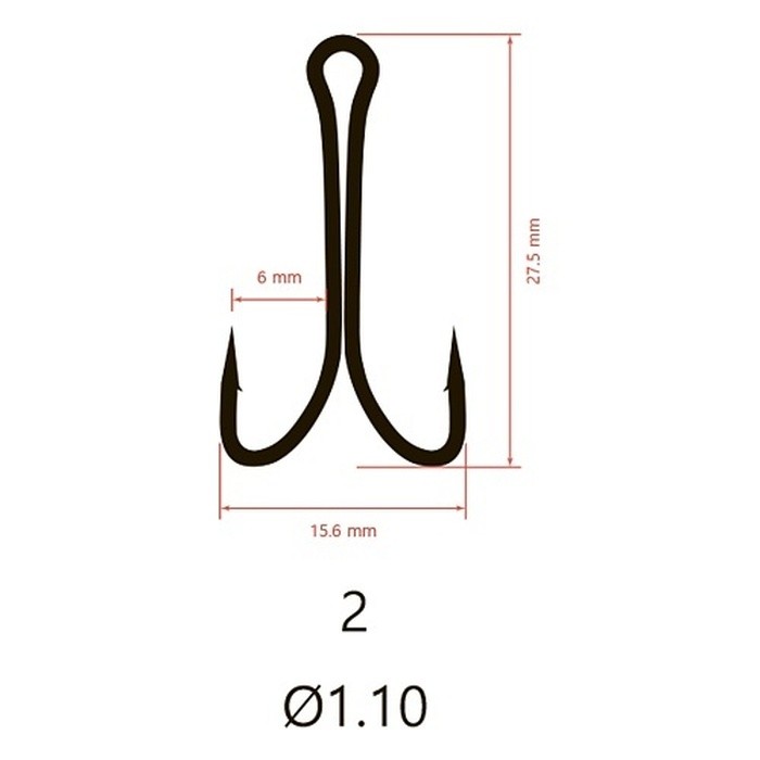 Крючок Двойной Saikyo  KH-11041 Normal Shank №2 100 шт BN   KH-11041-2-100 — крупный план
	                                    2