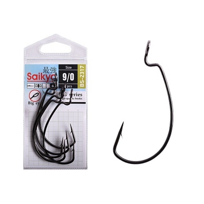 Крючок Офсетный Saikyo  BS-2317 №9/0 5 шт BN   BS-2317BN9/0-5 — характеристики,  особенности конструкции