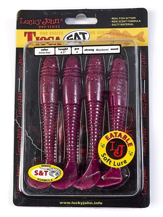 Силиконовая приманка Lucky John Tioga Fat 4.5in 115 мм 4 шт S26 Pro Series  140147-S26 — крупный план
	                                    2